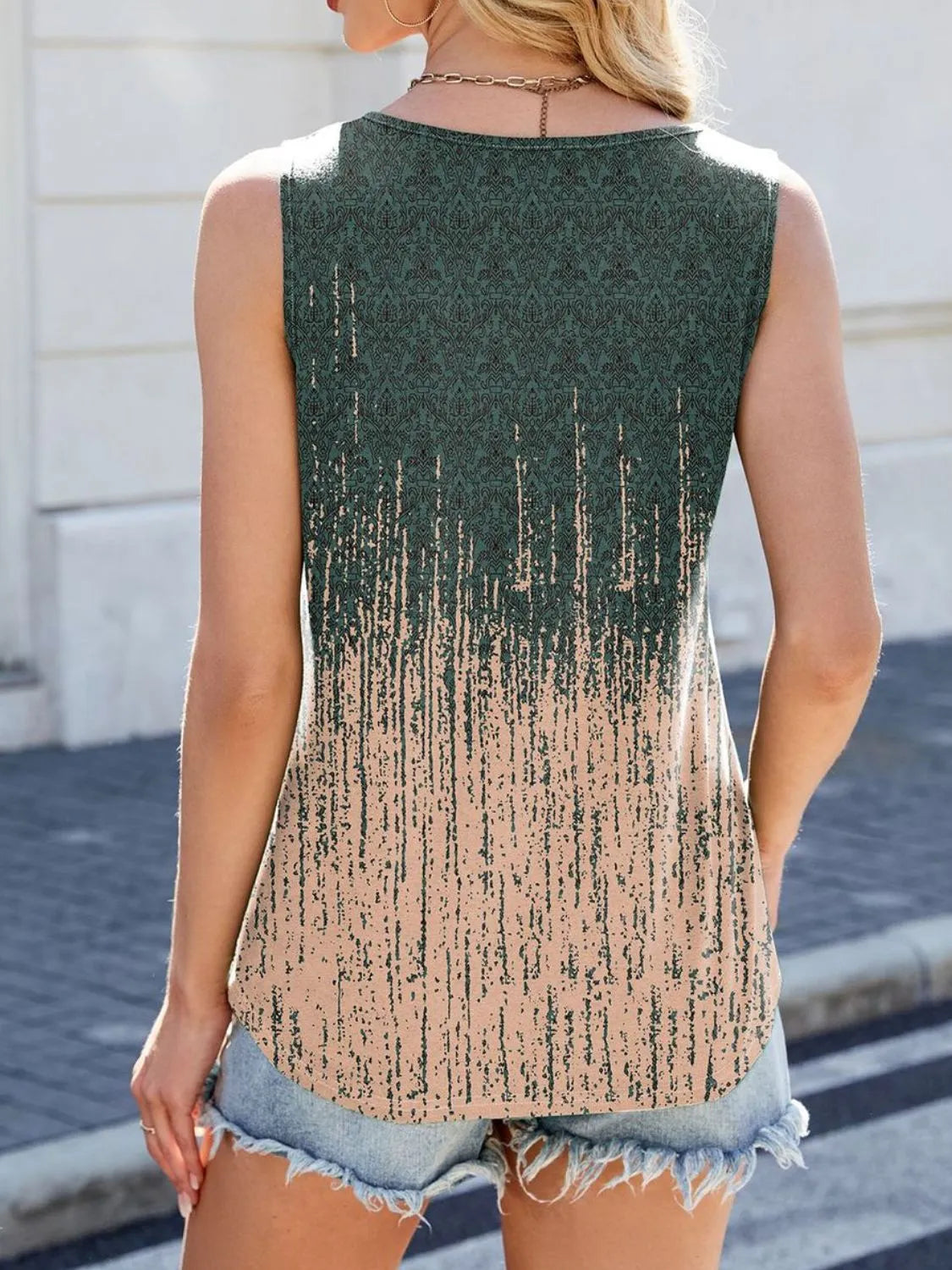 Printed Scoop Neck Wide Strap Tank (9)