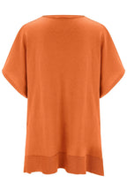 Slit V-neck Half Sleeve Knit Top (23)