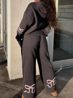 Bow Heart Dropped Shoulder Hoodie Pants Set (12)