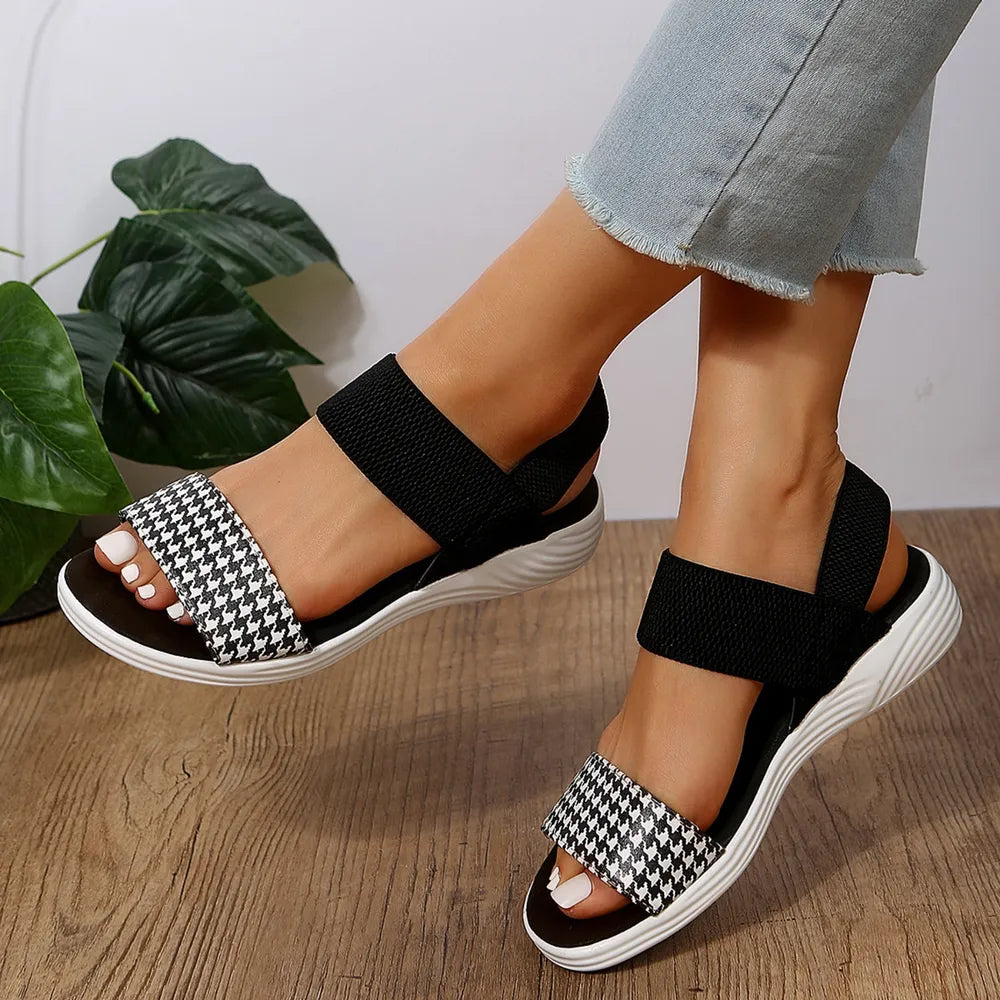 Pu Leather Open Toe Low Heel Sandals (12)