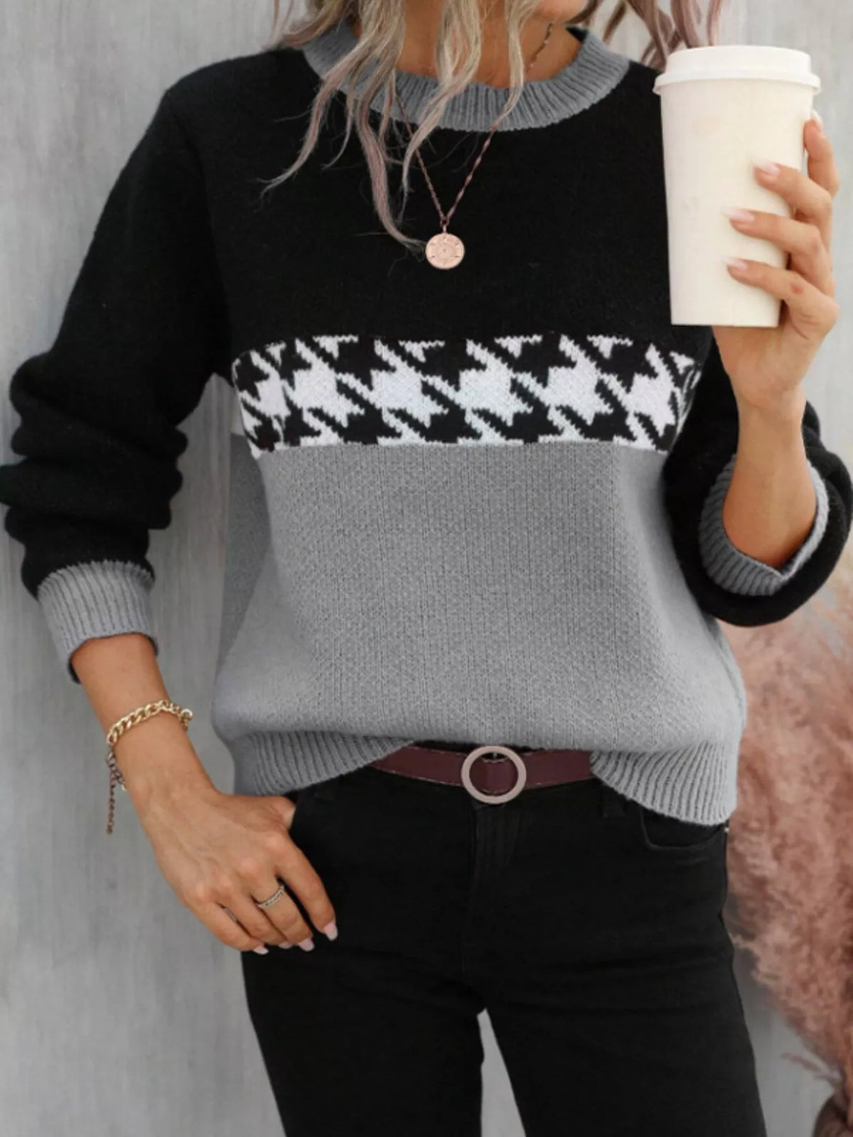 Block Houndstooth Sweater (13)