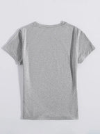 Letter Graphic Round Neck Short Sleeve T-shirt (18)
