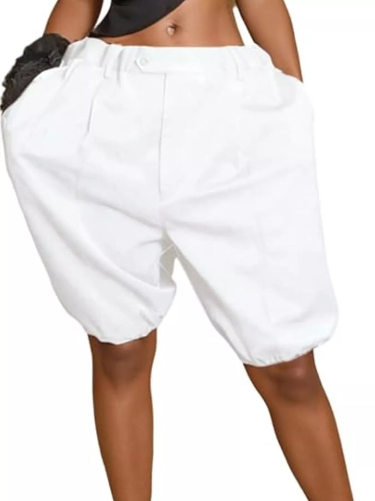 Pleated Detail High Waist Shorts (18)