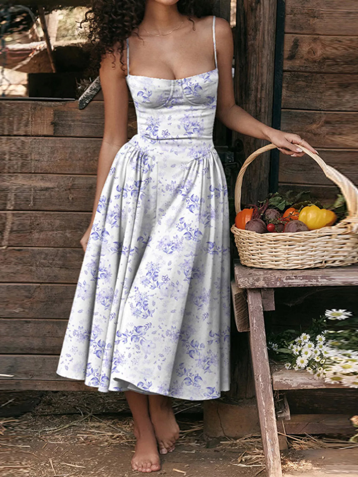 Sweetheart Neck Spaghetti Strap Midi Dress (33)