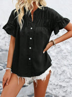 Button Down Ruffled Short Sleeve Shirt (17)