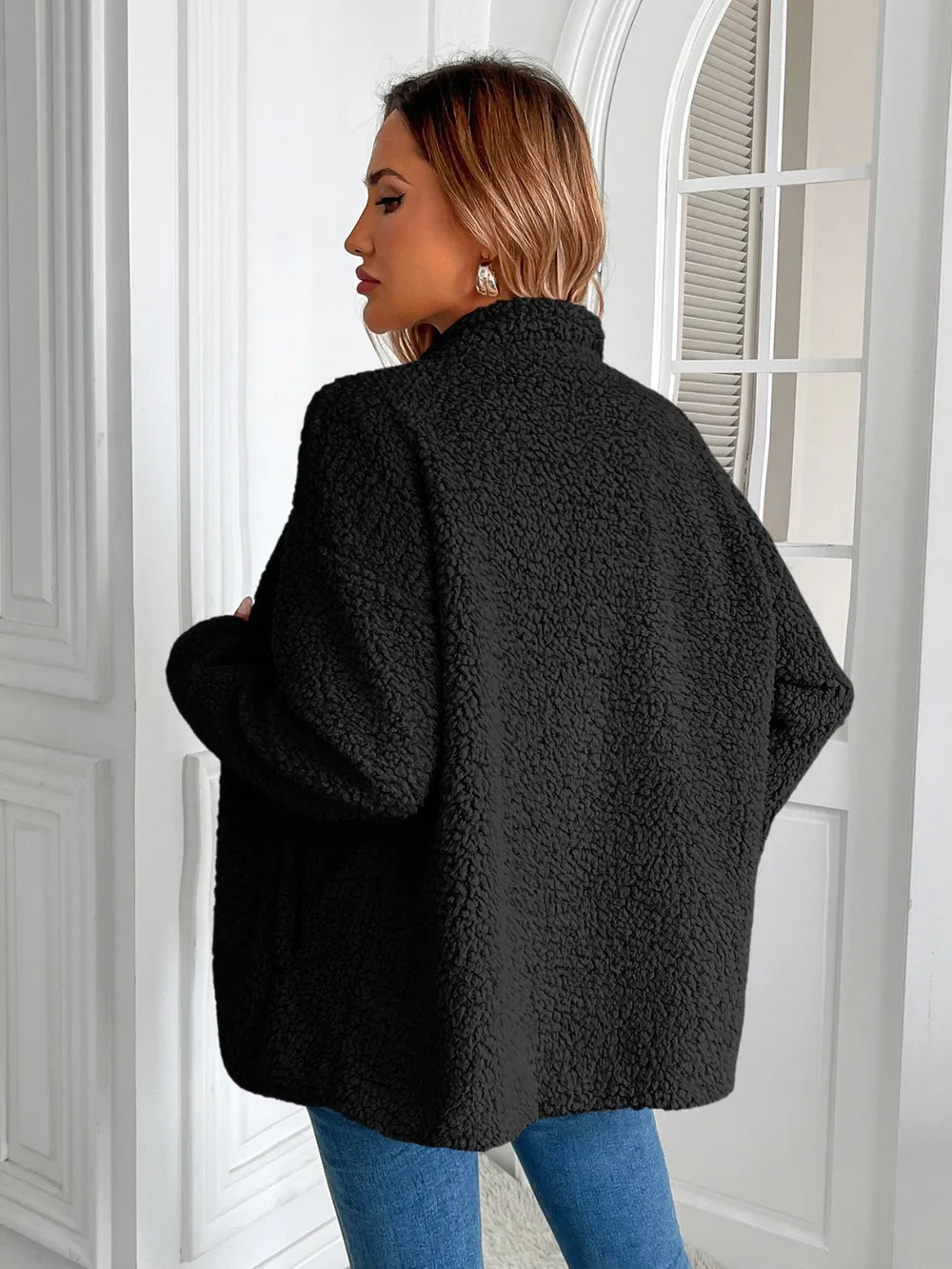 Zip Up Long Sleeve Fuzzy Jacket (20)