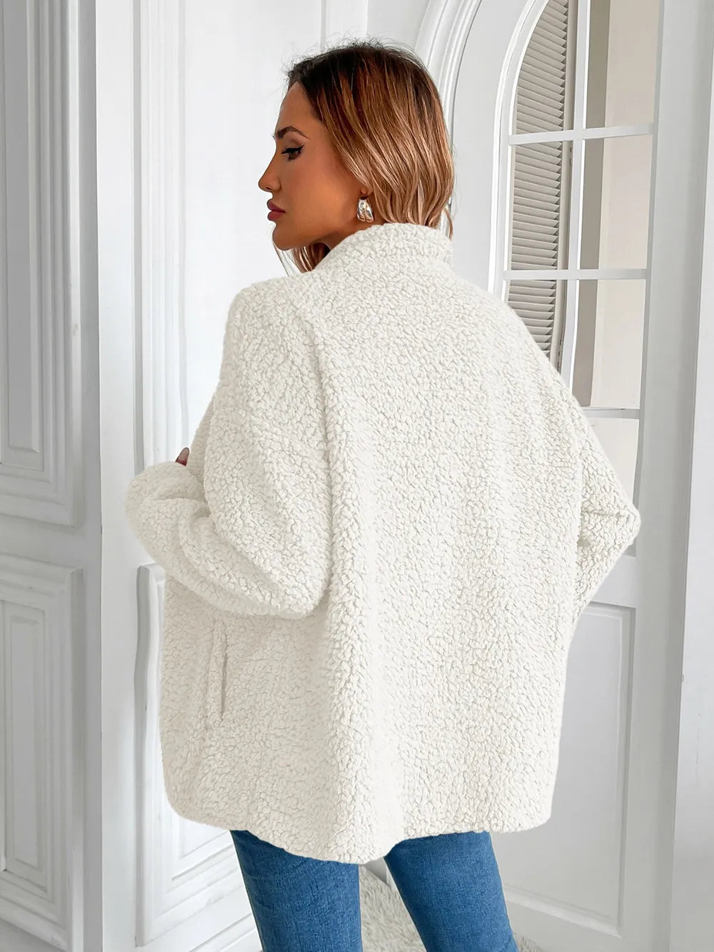 Zip Up Long Sleeve Fuzzy Jacket (9)