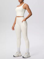 Scoop Neck Tank High-waisted Leggings Active Set (24)