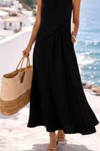 Sleeveless Casual Maxi Dress Contrast Trim (11)