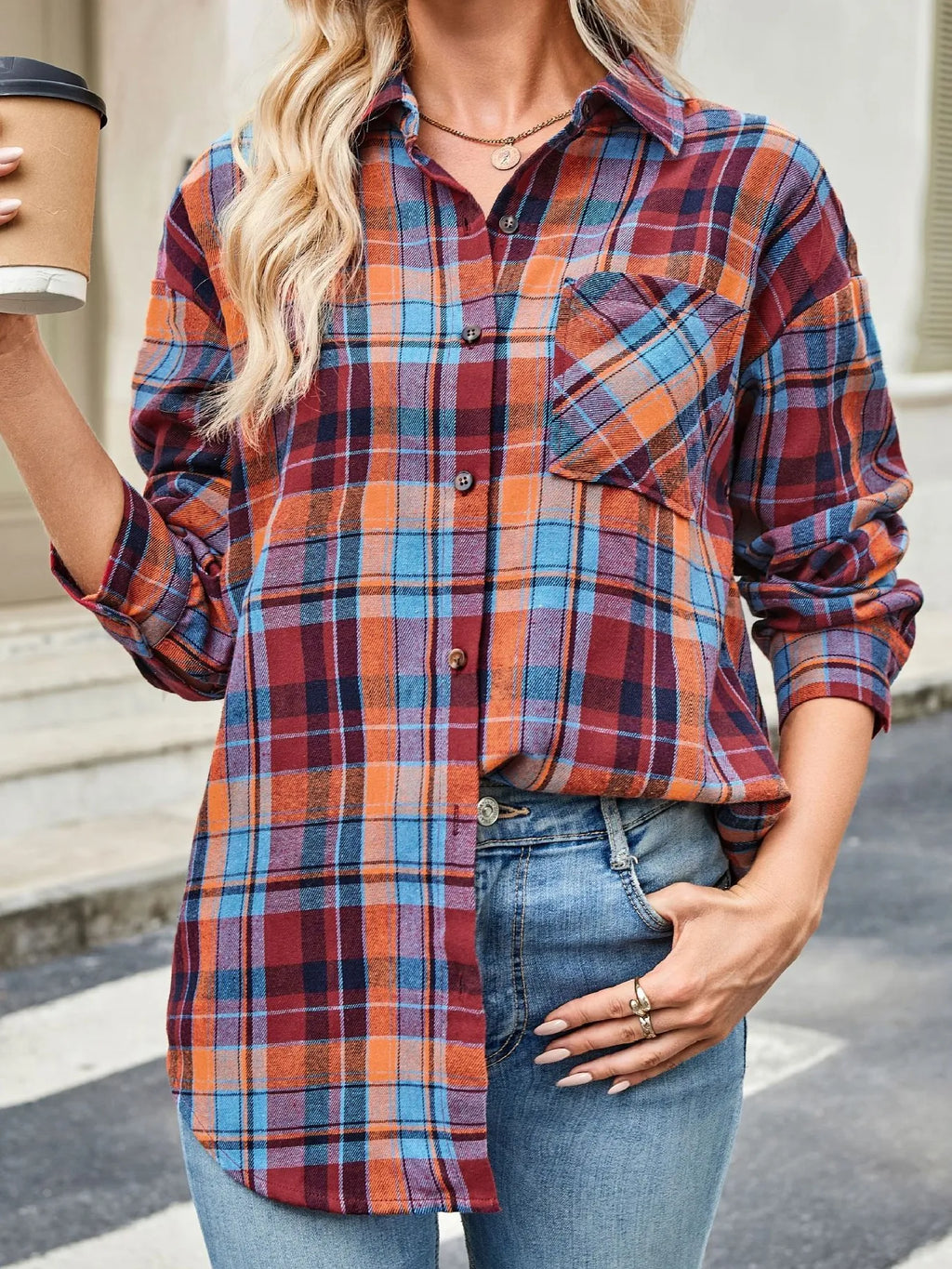 Plaid Button Up Long Sleeve Shirt (24)