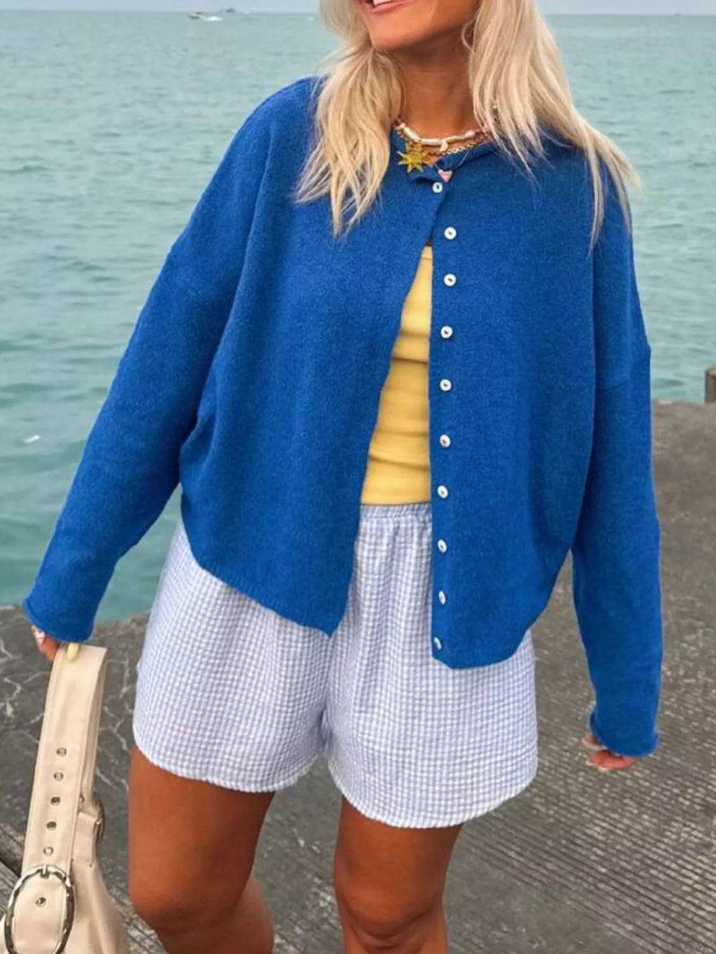 Button-down Dropped Shoulder Cardigan (15)