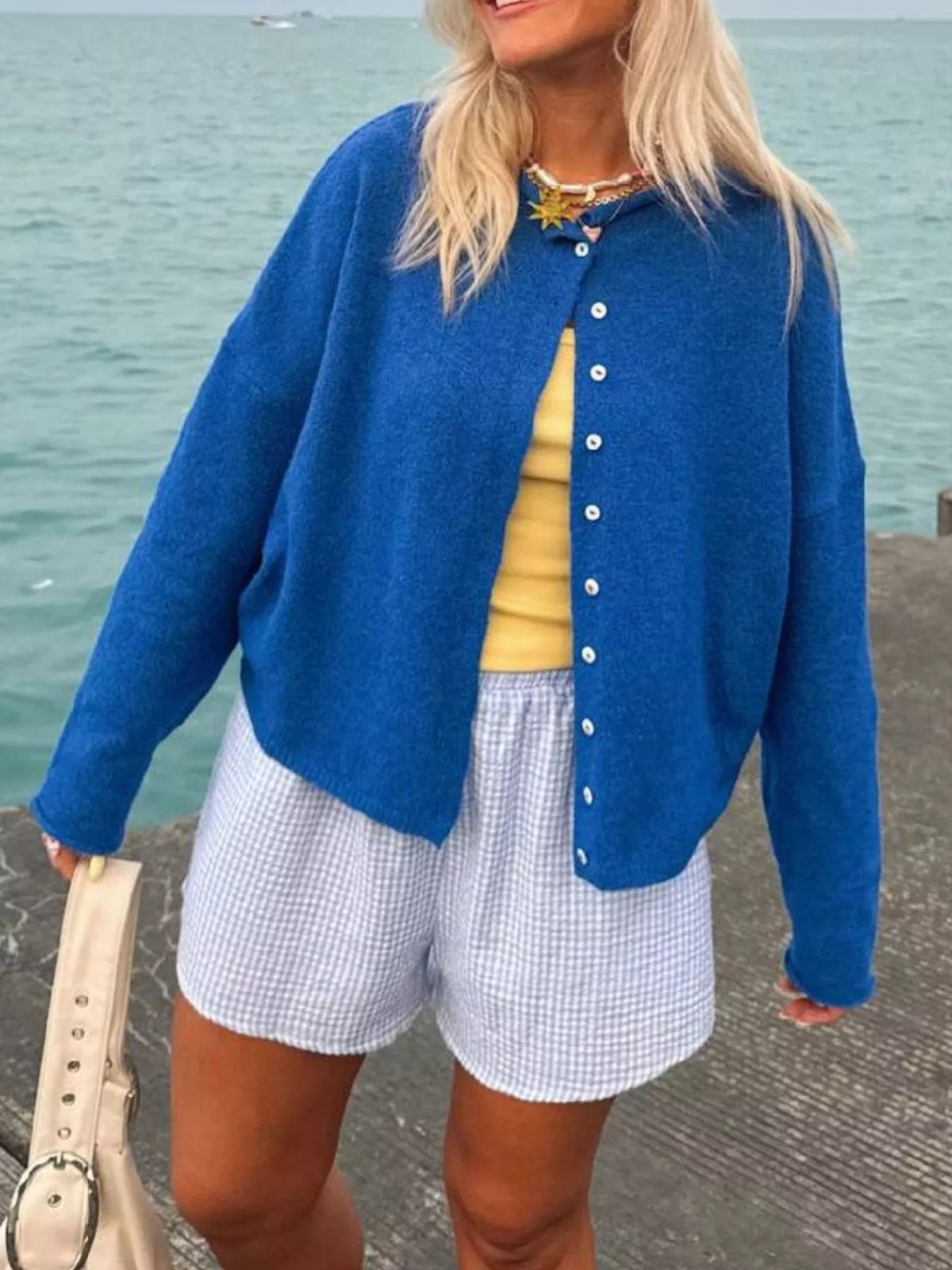 Button-down Dropped Shoulder Cardigan (15)