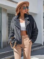 Plush Open Front Dropped Shoulder Jacket (2)