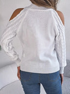 Cold-shoulder Cable Knit Sweater (12)