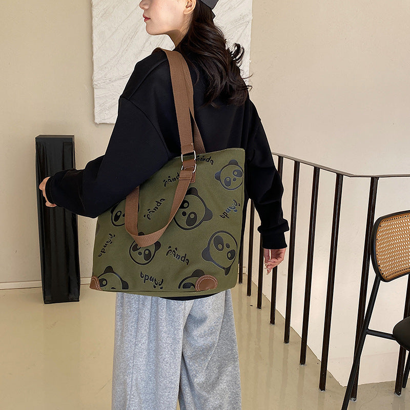 Cute Panda Canvas Bag Cartoon Casual Shoulder photo 17