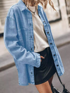 Oversized Button Up Denim Shirt (2)