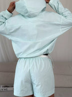 Lightweight Hooded Jacket Shorts Set (25)