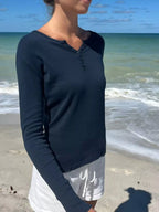 Striped Long Sleeve Henley T-shirt (22)