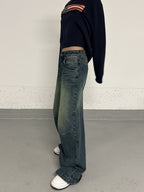 Plus Size Idle Retro Washed Jeans photo 1