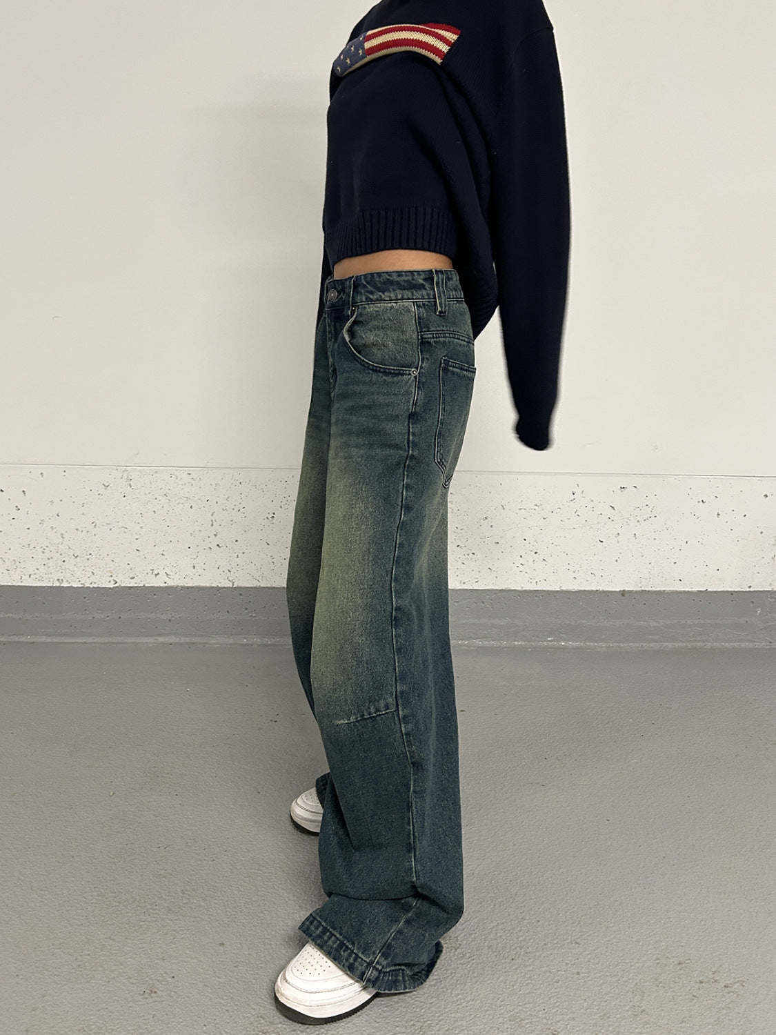 Plus Size Idle Retro Washed Jeans photo 1
