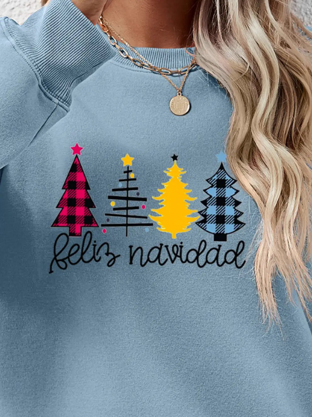 Round Neck Graphic Long Sleeve Sweatshirt (14)