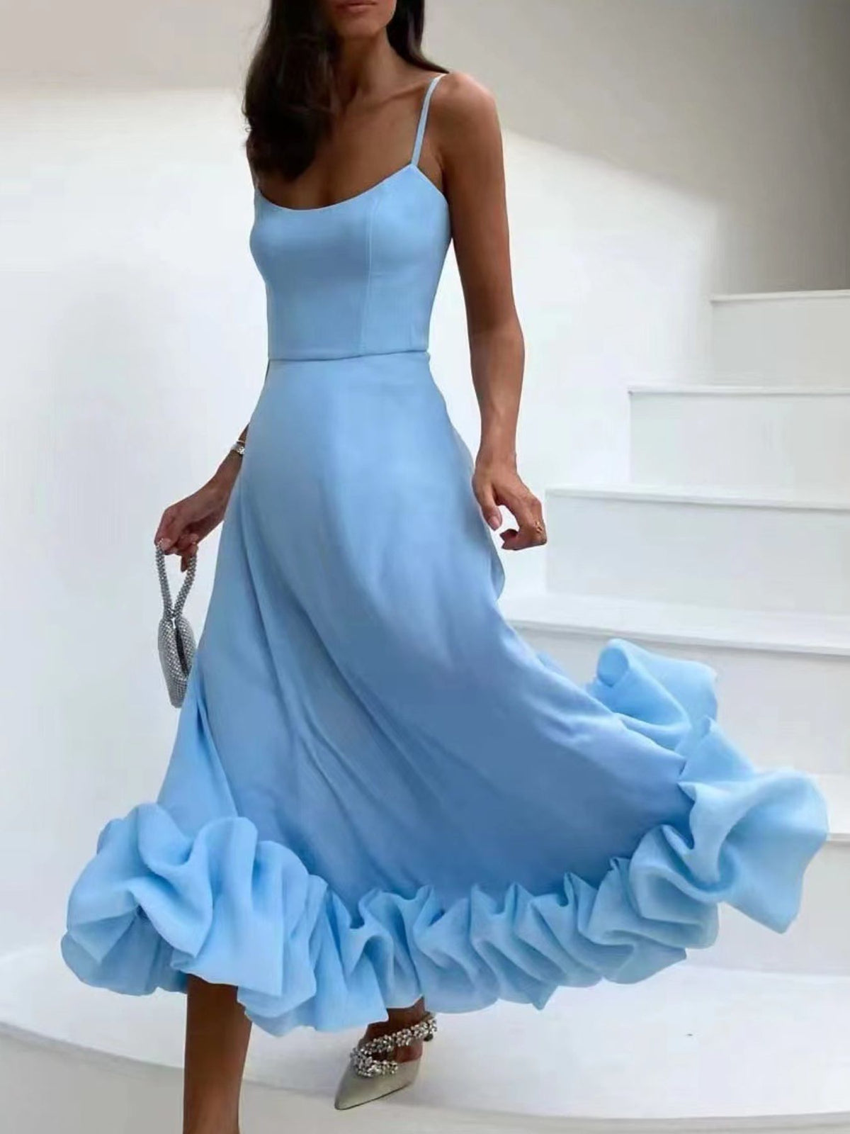 Ruffle Hem Scoop Neck Midi Dress (8)