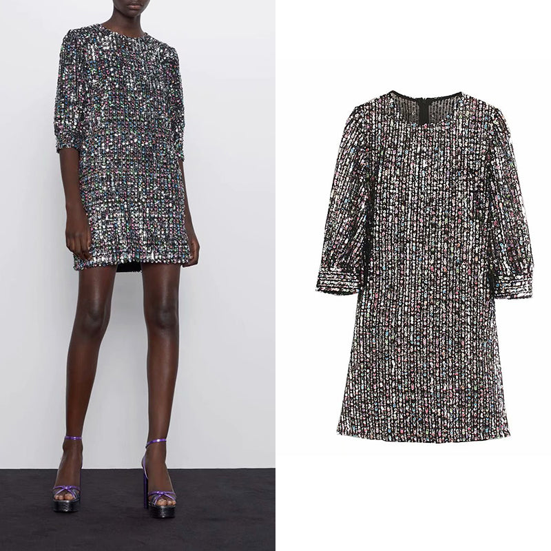 Dress Sequined Mini Long photo 2