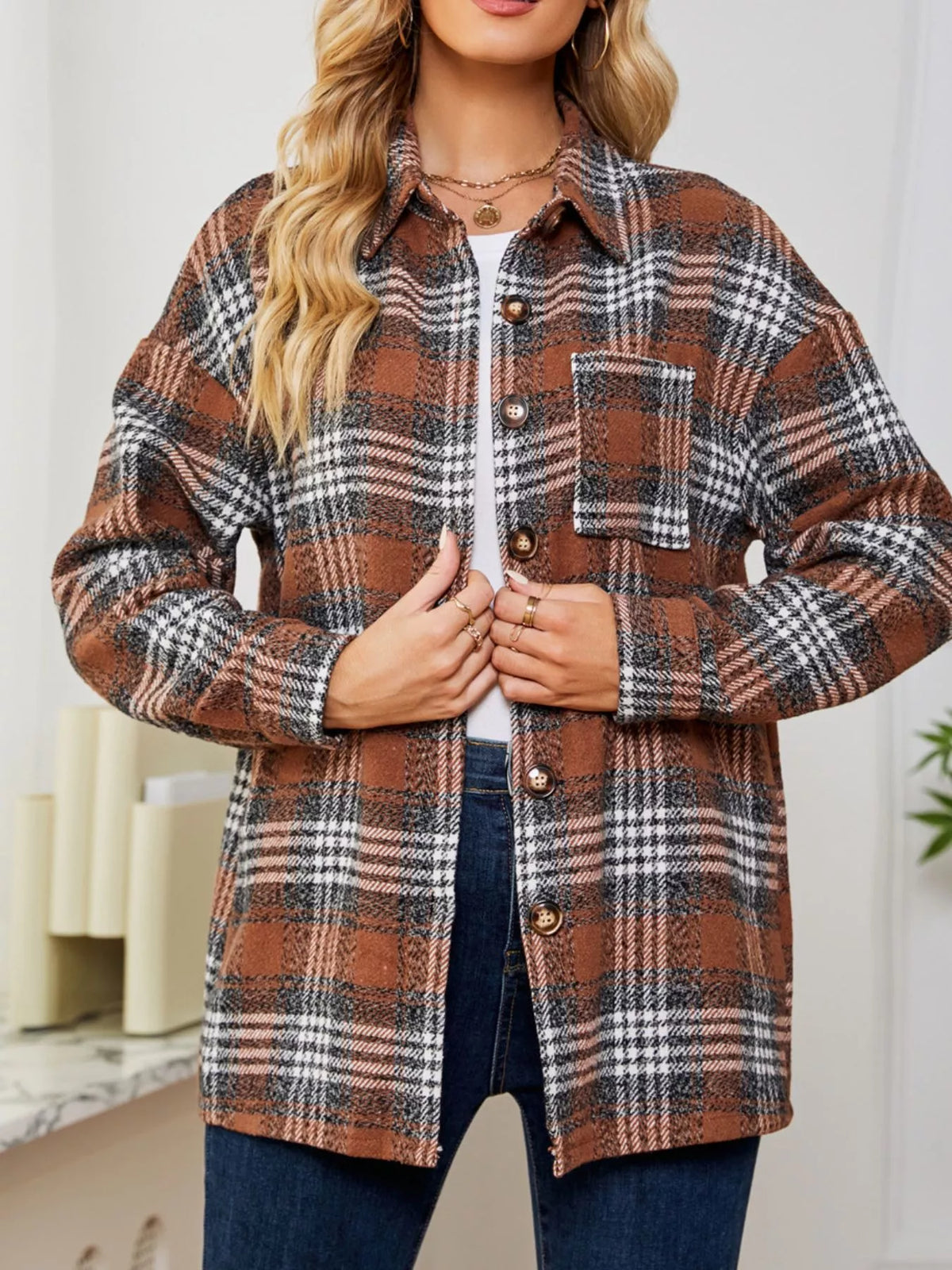 Plaid Button-up Shirt (3)