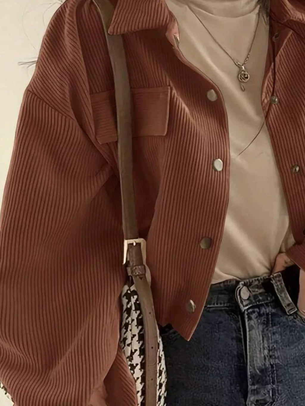 Corduroy Snap Down Cropped Jacket (11)