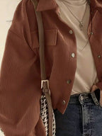 Corduroy Snap Down Cropped Jacket (11)