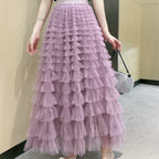 Cake Skirt White Gauze Pleated photo 2