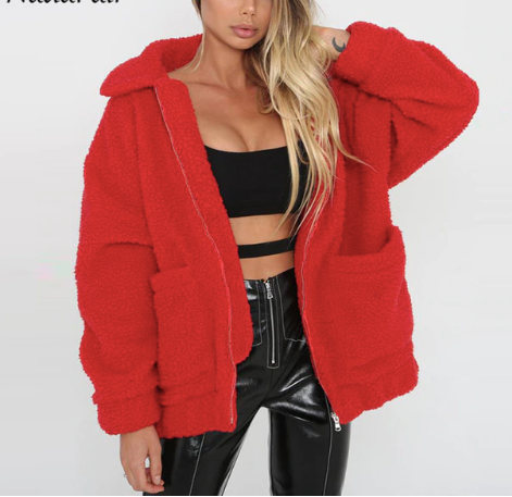 Shearling Coat Jacket Autumn Winter Warm Thick Plush photo 1