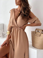 Slit Cold Shoulder Maxi Dress (12)