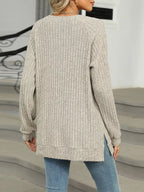 Round Neck Knit Button Top (5)