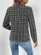 Plaid Open Front Long Sleeve Jacket (7)