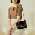 Leather Folds Clouds Bag Chain Shoulder Cowhide Crossbody variant CJNS200464501AZ