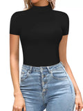 Mock Neck Short Sleeve Bodysuit (11)