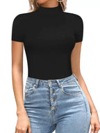 Mock Neck Short Sleeve Bodysuit (11)