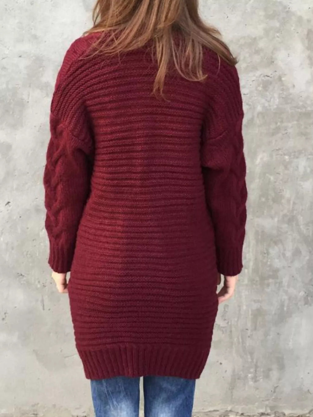 Chunky Knit Open Front Cardigan (4)