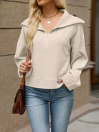 Half-zip Dropped Shoulder Sweatshirt