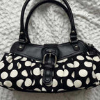 Retro Black-and-white Polka-dot Underarm Shoulder Bag photo 1