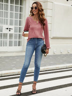 Notched Flounce Sleeve Blouse (6)