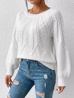 Cable-knit Round Neck Sweater (3)