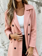 Full Size Double-breasted Lapel Collar Coat Plus (11)