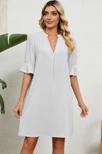 Notched Flounce Sleeve Mini Dress (8)