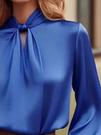 Satin Cutout Front Blouse (5)