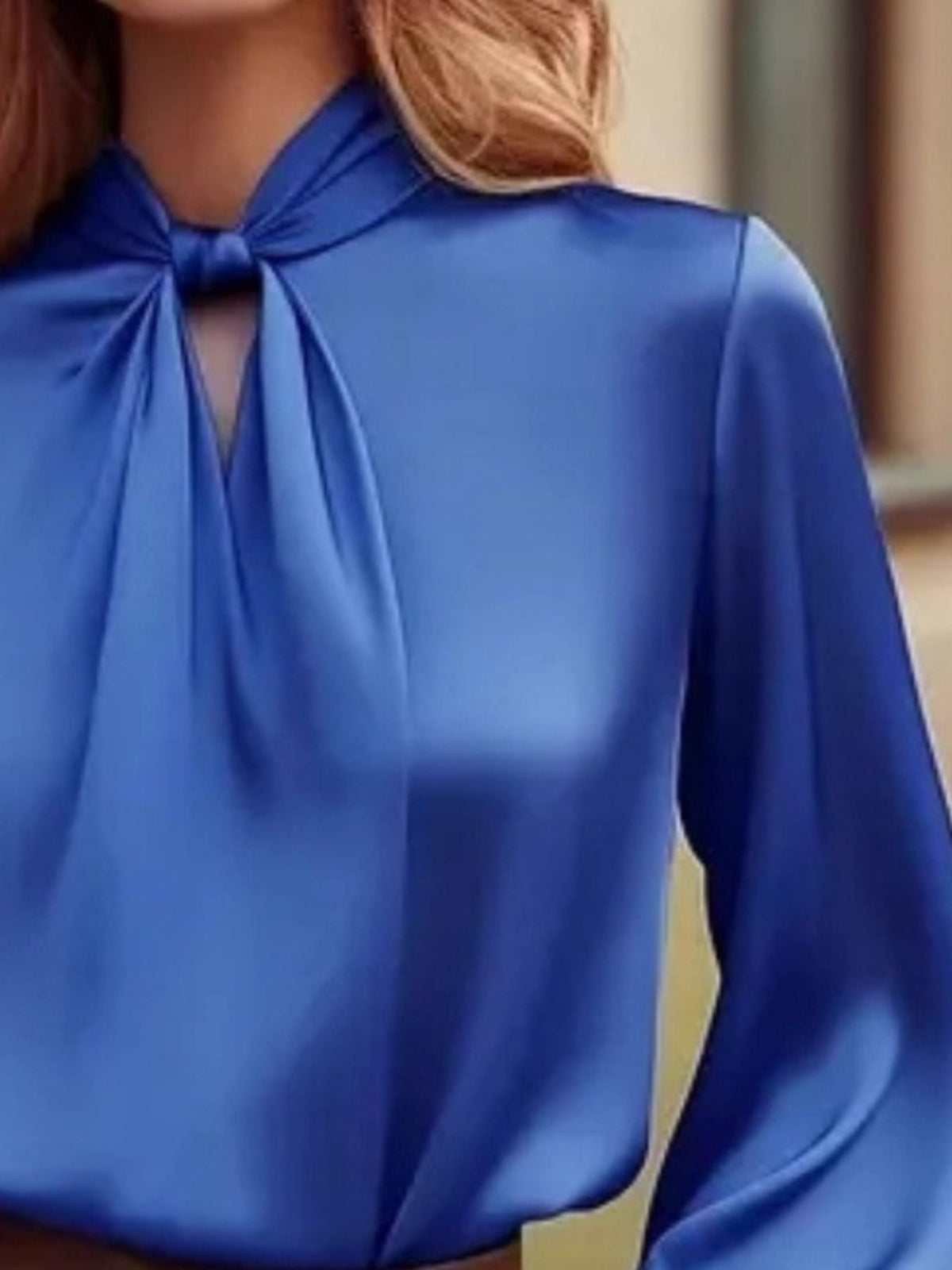 Satin Cutout Front Blouse (5)