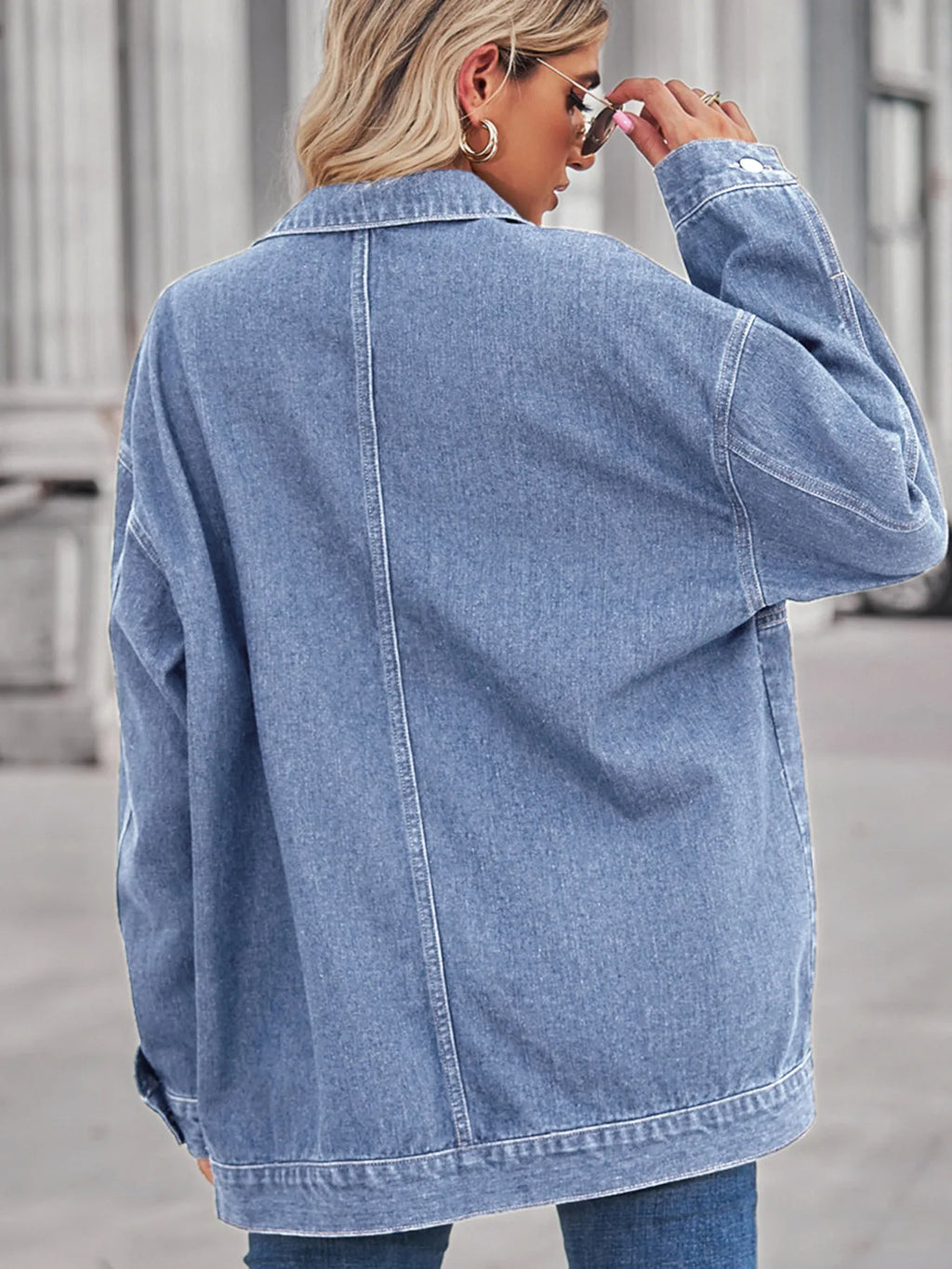 Button Up Long Sleeve Denim Jacket (19)