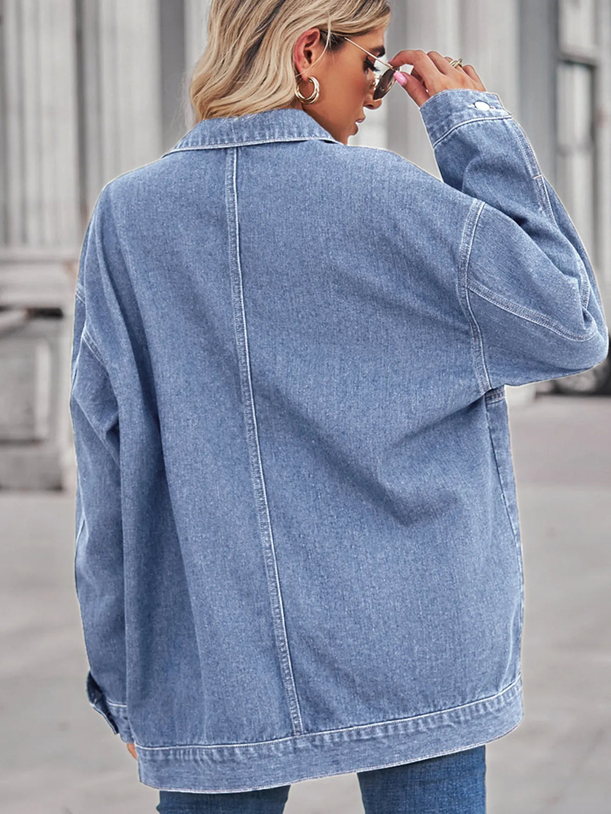 Button Up Long Sleeve Denim Jacket (19)