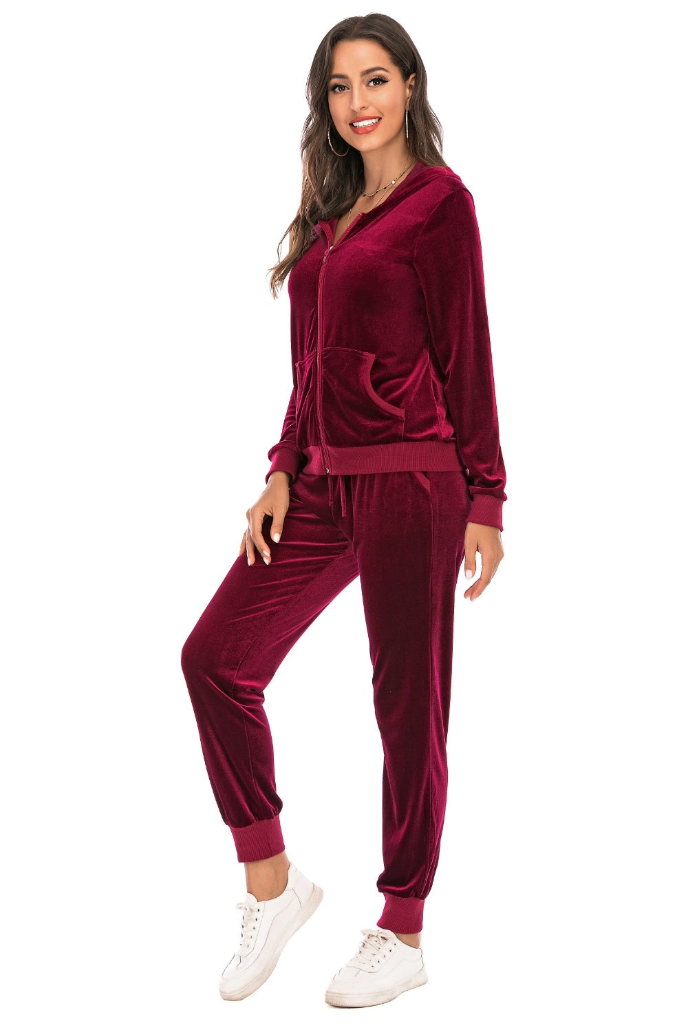 Zip-up Hooded Jacket Pants Set (15)